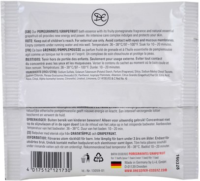 حمام، الجمال، أملاح الاستحمام European Soaps, LLC, Dresdner Essenz, Bath Essence, Pomegranate/Grapefruit, 2.1 oz (60 g)