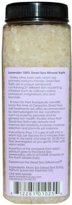 حمام، الجمال، أملاح الاستحمام One with Nature, Dead Sea Mineral Bath Salts, Lavender, 32 oz (907 g)