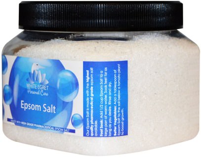 حمام، الجمال، أملاح الاستحمام White Egret Personal Care, Epsom Salt, 16 oz