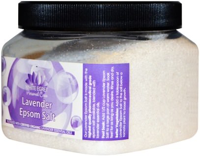 حمام، الجمال، أملاح الاستحمام White Egret Personal Care, Lavender Epsom Salt, 16 oz