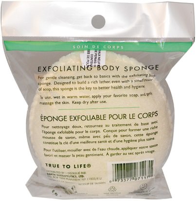 حمام، الجمال، حمام الإسفنج والفرش Earth Therapeutics, Exfoliating Body Sponge, 1 Sponge