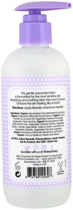 حمام، الجمال، غسول الجسم، إمرأة، لوسيون Deep Steep, Baby Lotion, Unscented Aloe, 10 fl oz (296 ml)