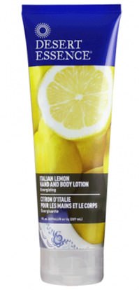 حمام، الجمال، غسول الجسم Desert Essence, Hand and Body Lotion, Italian Lemon, 8 fl oz (237 ml)