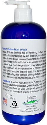 حمام، الجمال، غسول الجسم Eidon Mineral Supplements, Silica & MSM, Moisturizing Lotion, 16 oz (474 ml)