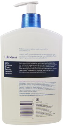 حمام، الجمال، غسول الجسم Lubriderm, Daily Moisture Lotion, Shea + Calming Lavender Jasmine, 16 fl oz (473 ml)