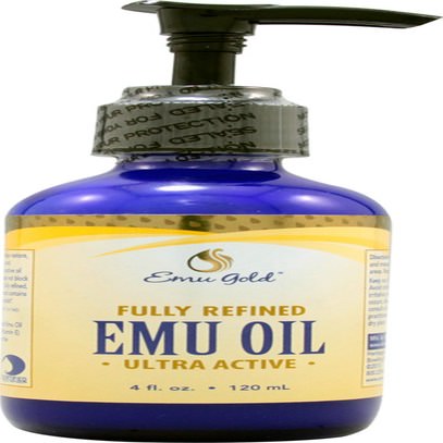 حمام، الجمال، غسول الجسم، إلتحم، إمو، أويل Emu Gold, Emu Oil, Fully Refined, Ultra Active, 4 fl oz (120 ml)