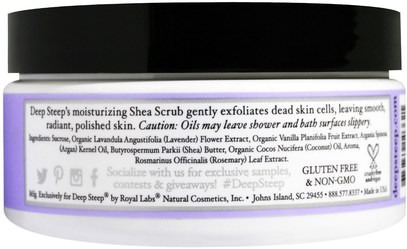 حمام، الجمال، فرك الجسم Deep Steep, Shea Scrub French Lavender Sugar Scrub, 8 oz (226 g)