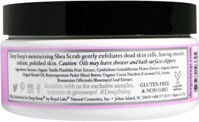 حمام، الجمال، فرك الجسم Deep Steep, Shea Scrub Vanilla Orchid Sugar Scrub, 8 oz (226 g)