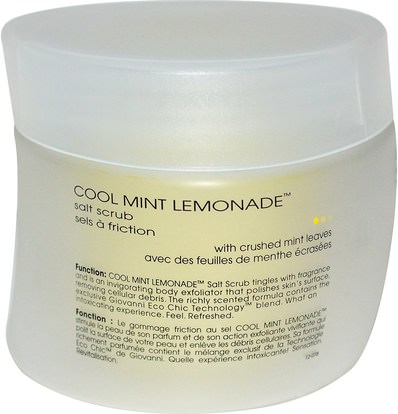 حمام، الجمال، فرك الجسم Giovanni, Salt Scrub, Cool Mint Lemonade, 9 oz (260 g)