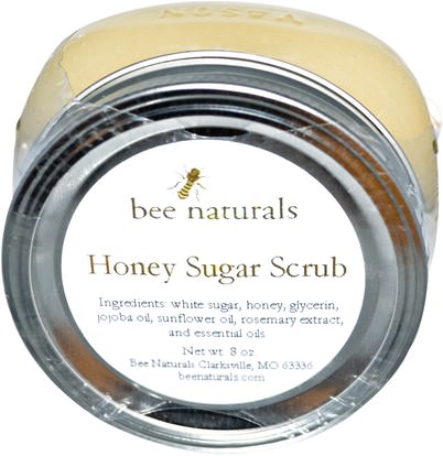 حمام، الجمال، بدن، الدعك، أصلي، إجتماع للعمل، ناتورال Bee Naturals, Honey Sugar Scrub, 8 oz