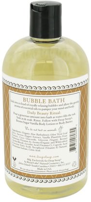 حمام، الجمال، حمام الفقاعة Deep Steep, Bubble Bath, Brown Sugar - Vanilla, 17 fl oz (503 ml)