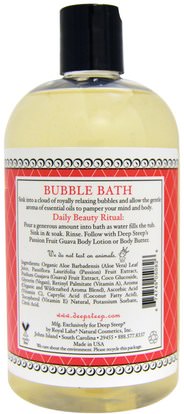 حمام، الجمال، حمام الفقاعة Deep Steep, Bubble Bath, Passion Fruit - Guava, 17 fl oz (503 ml)