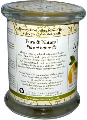 حمام، الجمال، الشمعات Aroma Naturals, 100% Natural Soy Essential Oil Candle, Peace Pearl, Orange, Clove & Cinnamon, 8.8 oz (260 g)