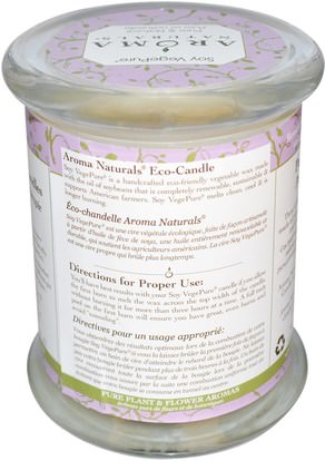 حمام، الجمال، الشمعات Aroma Naturals, 100% Natural Soy Essential Oil Candle, Serenity, Ylang Ylang & Lavender, 8.8 oz (260 g) 3 x 3.5