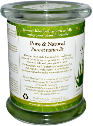 حمام، الجمال، الشمعات Aroma Naturals, 100% Natural Soy Essential Oil Candle, Vitality, Peppermint & Eucalyptus, 8.8 oz (260 g)