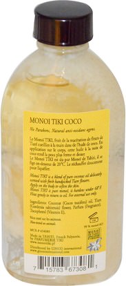حمام، الجمال، زيت جوز الهند الجلد Monoi Tiare Tahiti, Coconut Oil, Coco Coconut, 4 fl oz (120 ml)
