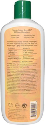 حمام، الجمال، مكيفات، أرجان Aubrey Organics, Honeysuckle Rose Conditioner, Restores & Hydrates, Dry Hair, 11 fl oz (325 ml)