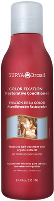حمام، الجمال، مكيفات، الشعر، فروة الرأس، الشامبو، مكيف Surya Henna, Color Fixation, Restorative Conditioner, 8.45 fl oz (250 ml)