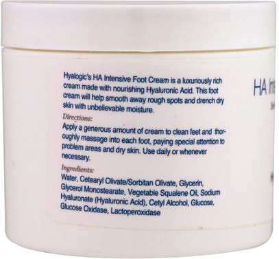 حمام، الجمال، الكريمات القدم، الجلد Hyalogic LLC, HA Intensive Foot Cream, 4 oz (113.4 g)