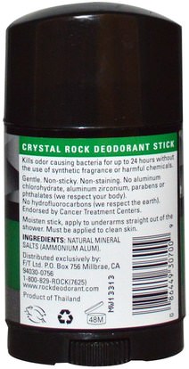 حمام، الجمال، مزيل العرق Crystal Body Deodorant, Crystal Rock Deodorant Wide Stick, Unscented, 3.5 oz (100 g)