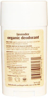 حمام، الجمال، مزيل العرق Dr. Mercola, Organic Deodorant, Lavender, 2.5 oz (70.8 g)