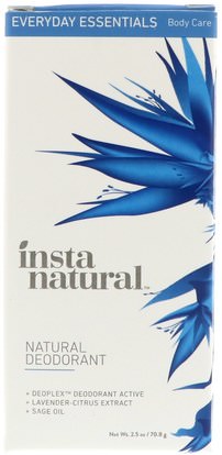 حمام، الجمال، مزيل العرق InstaNatural, Natural Deodorant, 2.5 oz (70.8 g)