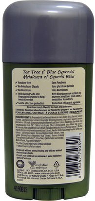 حمام، الجمال، مزيل العرق Natures Gate, Deodorant, Herbal Blend, Tea Tree & Blue Cypress, 1.7 oz (48 g)