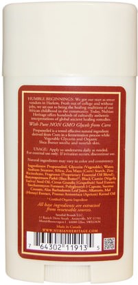 حمام، الجمال، مزيل العرق Nubian Heritage, 24 Hour All Natural Deodorant, Honey & Black Seed with Wild Honey & Apricot Oil, 2.25 oz (64 g)