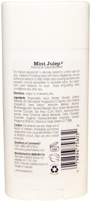 حمام، الجمال، مزيل العرق Queen Helene, All-Day Strength Deodorant, Mint Julep 2.7 oz (75 g)