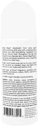 حمام، الجمال، مزيل العرق، لفة على مزيل العرق المرأة Home Health, Herbal Magic, Roll-On Deodorant, Jasmine, 3 fl oz (88 ml)