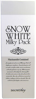 حمام، الجمال، العناية بالوجه، منظفات الوجه Secret Key, Snow White Milky Pack, Whitening Cream, 200 g