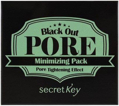 حمام، الجمال، أقنعة الوجه، حب الشباب، أقنعة عيب Secret Key, Black Out Pore Minimizing Pack, 3.52 (100 g)
