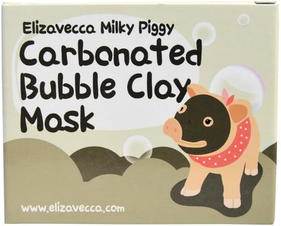 حمام، الجمال، أقنعة الوجه، أقنعة الطين Elizavecca, Milky Piggy Carbonated Bubble Clay Mask, 100 g