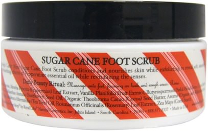 حمام، الجمال، قدم رعاية القدم، الجسم الدعك Deep Steep, Sugar Cane Foot Scrub, Candy - Mint, 9 oz (256 g)