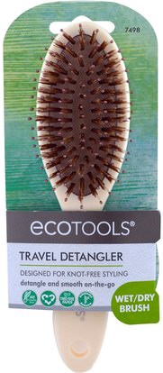 حمام، الجمال، فرش الشعر EcoTools, Travel Detangler Brush, 1 Brush