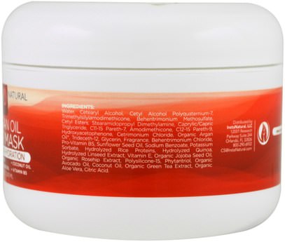 حمام، الجمال، دقة بالغة، فروة الرأس، أرجان InstaNatural, Argan Oil Hair Mask, Deep Conditioner, 8 fl oz (240 ml)