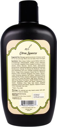 حمام، الجمال، الشعر، فروة الرأس، مادر مختبرات العناية بالشعر، الشامبو، مكيف Madre Labs, Thickening B-Complex + Biotin Shampoo, No Sulfates, Citrus Squeeze, 14 fl oz (414 ml)