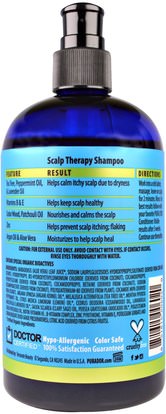 حمام، الجمال، الشعر، فروة الرأس، الشامبو، مكيف Pura Dor, Scalp Therapy Shampoo, 16 fl oz (473 ml)