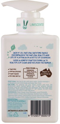 حمام، الجمال، دقة بالغة، فروة الرأس، الشامبو Jack n Jill, Natural Bathtime, Shampoo & Body Wash, Simplicity, 10.14 fl oz (300 ml)
