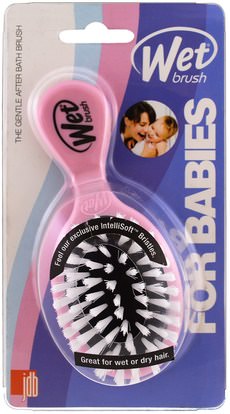 حمام، الجمال، دقة بالغة، فروة الرأس Wet Brush, The Gentle After Bath Brush for Babies, Pink, 1 Brush