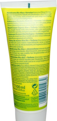 حمام، الجمال، كريمات اليد، العناية بالجسم Logona Naturkosmetik, Daily Care, Hand Cream, Organic Aloe + Verbena, 3.4 fl oz (100 ml)