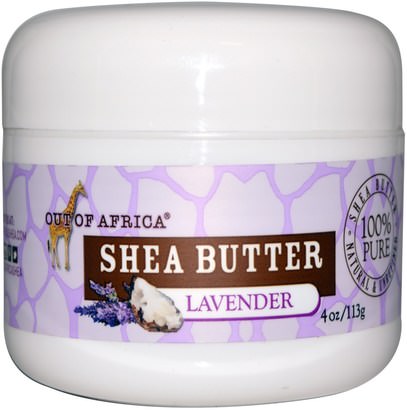 حمام، الجمال، كريمات اليد، الجلد Out of Africa, Pure Shea Butter, Lavender, 4 oz (113 g)