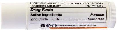 حمام، الجمال، العناية الشفاه، بلسم الشفاه All Good Products, All Good Lips, Lip Balm, SPF 12, Tangerine, 4.25 g