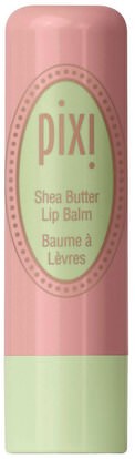 حمام، الجمال، العناية الشفاه، بلسم الشفاه Pixi Beauty, Shea Butter Lip Balm, Natural Rose, 0.141 oz (4 g)