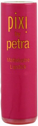 حمام، الجمال، أحمر الشفاه، معان، بطانة، العناية الشفاه Pixi Beauty, Mattelustre Lipstick, Plump Pink, 0.13 oz (3.6 g)