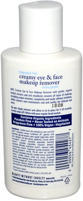 حمام، الجمال، ماكياج Beauty Without Cruelty, Creamy Eye & Face Makeup Remover, 4 fl oz (118 ml)