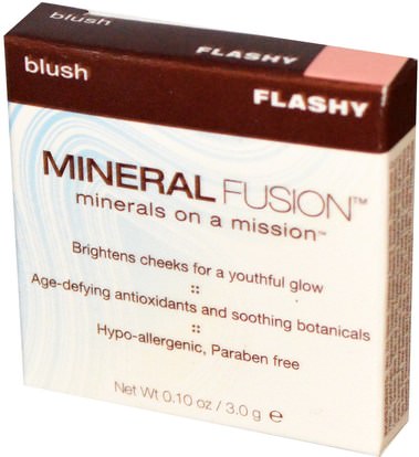 حمام، الجمال، ماكياج، استحى Mineral Fusion, Blush, Flashy, 0.10 oz (3.0 g)