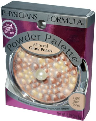 حمام، الجمال، ماكياج، استحى Physicians Formula, Inc., Powder Palette, Mineral Glow Pearls, Light Bronze Pearl, 0.28 oz (8 g)