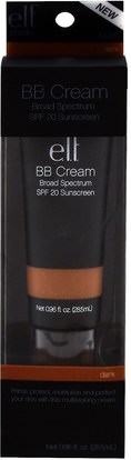 حمام، الجمال، ماكياج E.L.F. Cosmetics, BB Cream, SPF 20 Sunscreen, Dark, 0.96 fl oz (28.5 ml)