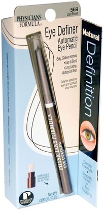 حمام، الجمال، ماكياج، بطانة العين Physicians Formula, Inc., Eye Definer, Automatic Eye Pencil, 569 Dark Brown.008 oz (0.2 g)
